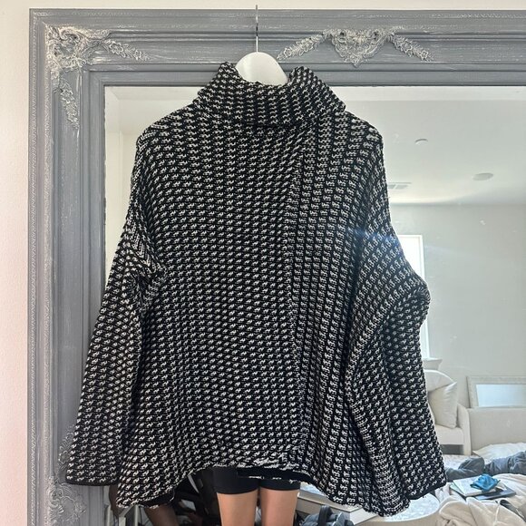 Diane von Furstenberg Ahiga Wool Tweed Turtleneck Sweater Size Small - Picture 6 of 14